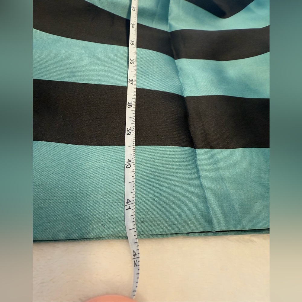 Leifsdottir Black and Teal Striped Midi Dress - Picture 11 of 15